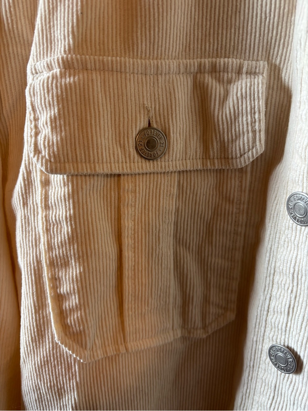 Forever 21 Cream Ribbed Button Down - Picture 5 of 6
